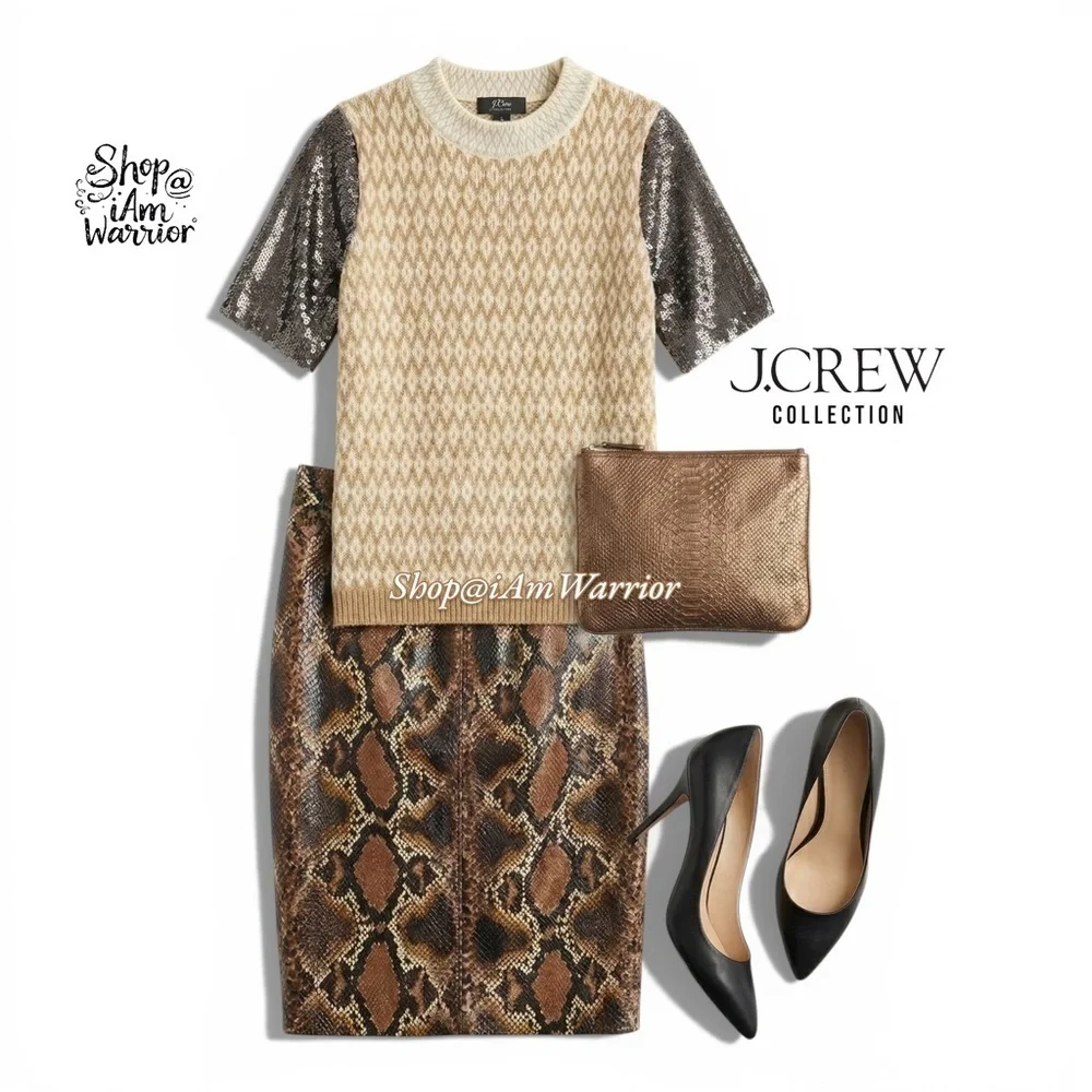 J.Crew Collection shimmer paillettes fair isle merino sweater *shop@iamwarrior